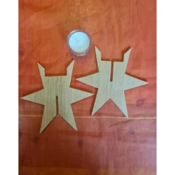 Adventstern Eichenholz mit Teelichthalter