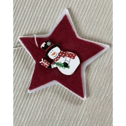 Adventstern mit Verzierung, 3-D-Sterne mit Schneemann-Motiv