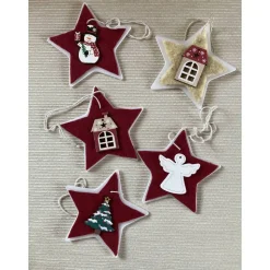 Adventstern mit Verzierung, 3-D-Sterne mit Schneemann-Motiv