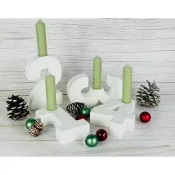 Adventszahlen, Adventskranz, Zahlen aus Raysin, Kerzenhalter Advent