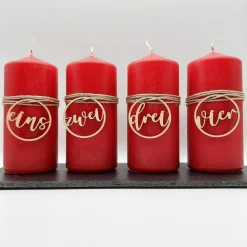 Adventszahlen 4er Satz, eins zwei drei vier, Adventskranz, Weihnachten, Dekoration, Weihnachtsdeko, Merry Christmas