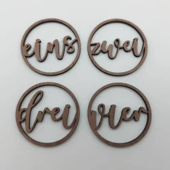 Adventszahlen 4er Satz, eins zwei drei vier, Adventskranz, Weihnachten, Dekoration, Weihnachtsdeko, Merry Christmas