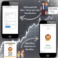 Aktiendepot | Personalisiertes Geldgeschenk | Aktie ETF Kryptowährung QrCode Bild | Motiv Löwe