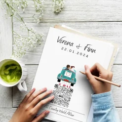 Aktiengeschenk | Aktien Etf Geschenkverpackung | Personalisiertes Geldgeschenk | QrCode Geschenkkarte | Bulli Cabrio