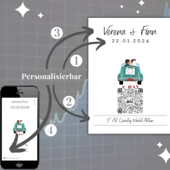 Aktiengeschenk | Aktien Etf Geschenkverpackung | Personalisiertes Geldgeschenk | QrCode Geschenkkarte | Bulli Cabrio