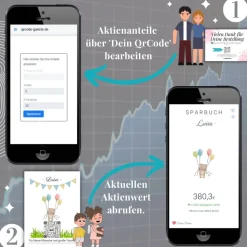 Aktiengeschenk | QrCode Sparbuch | Etf Geschenkverpackung | Personalisiertes Geldgeschenk | Download | Mehrere Motive