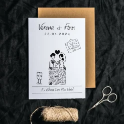 Aktiengeschenk Hochzeit | Personalisiertes Geldgeschenk | Aktie ETF Kryptowährung QrCode Geschenkkarte | Brautpaar