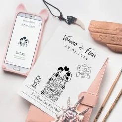Aktiengeschenk Hochzeit | Personalisiertes Geldgeschenk | Aktie ETF Kryptowährung QrCode Geschenkkarte | Brautpaar