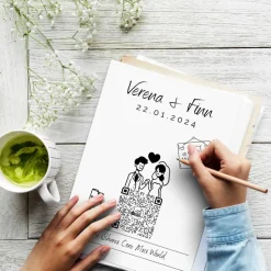 Aktiengeschenk Hochzeit | Personalisiertes Geldgeschenk | Aktie ETF Kryptowährung QrCode Geschenkkarte | Brautpaar