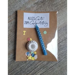 Alles Gute zum Geburtstag / Minigugelhupf / Geburtstagskerze / Geschenkverpackung