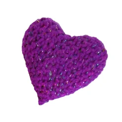 Amigurumi Glitzerherzen 3er Set – Handgehäkelte Dekoherzen aus Baumwolle mit Glanzviskose