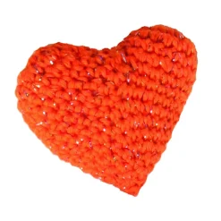 Amigurumi Glitzerherzen 3er Set – Handgehäkelte Dekoherzen aus Baumwolle mit Glanzviskose