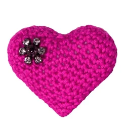 Amigurumi Herz gehäkelt mit Strass – Handgemachtes Geschenk in Pink