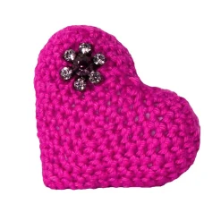 Amigurumi Herz gehäkelt mit Strass – Handgemachtes Geschenk in Pink