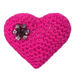 Amigurumi Herz gehäkelt mit Strass – Handgemachtes Geschenk in Pink