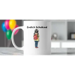 Angebotspreis für die Schulkinder– Personalisierte Keramiktasse zum Schulanfang mit Wunschname und Datum