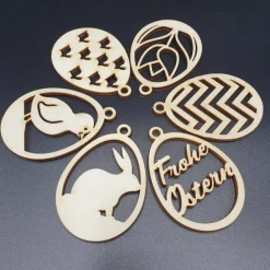 Anhänger aus Holz für den Osterstrauch, 6teilig