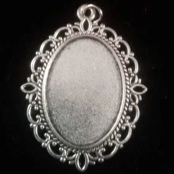 Anhänger Cabochon 18x25mm silberfarbe mit eigenen Bild personalisiert