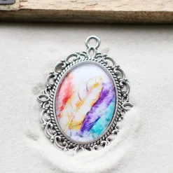 Anhänger Cabochon 18x25mm silberfarbe mit eigenen Bild personalisiert