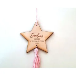 Anhänger "Erstes Weihnachten" Lasercut mit Gravur
