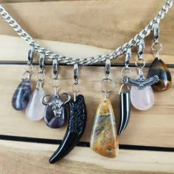 Anhänger für Charivari aus Edelstahl und Stein, Trachtenschmuck