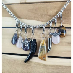 Anhänger für Charivari aus Edelstahl und Stein, Trachtenschmuck