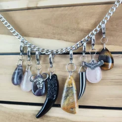 Anhänger für Charivari aus Edelstahl und Stein, Trachtenschmuck