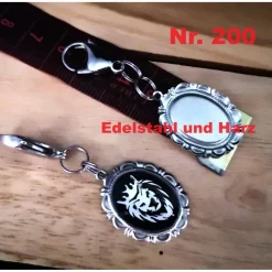 Anhänger für Charivari aus Edelstahl und Stein, Trachtenschmuck
