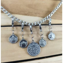 Anhänger für Charivari aus Edelstahl und Stein, Trachtenschmuck