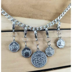 Anhänger für Charivari aus Edelstahl und Stein, Trachtenschmuck