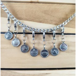 Anhänger für Charivari aus Edelstahl und Stein, Trachtenschmuck