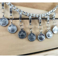 Anhänger für Charivari aus Edelstahl und Stein, Trachtenschmuck