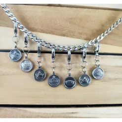 Anhänger für Charivari aus Edelstahl und Stein, Trachtenschmuck