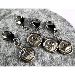 Anhänger für Charivari aus Edelstahl und Stein, Trachtenschmuck