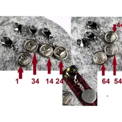 Anhänger für Charivari aus Edelstahl und Stein, Trachtenschmuck