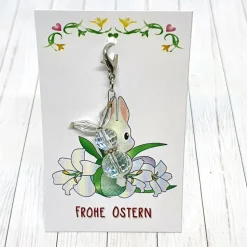 Anhänger Hase aus Kristallglas – Weiß/Transparent, ca. 3cm – Geschenkidee & Osterdeko