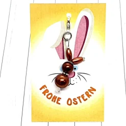 Anhänger Hase braun – Acryl Osteranhänger mit Karabiner oder Schnellaufhänger
