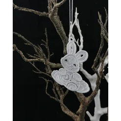 Anhänger Hase mit Ei Weiß