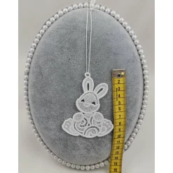 Anhänger Hase mit Ei Weiß
