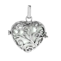 Anhänger mit Klangkugel,  Taschenbaumler, Schlüsselanhänger,  Herz, Mutter