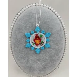 Anhänger Schneeflocke mit Vogel