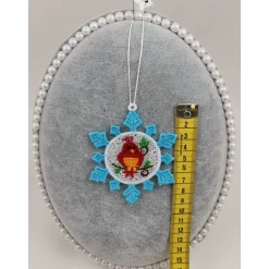 Anhänger Schneeflocke mit Vogel