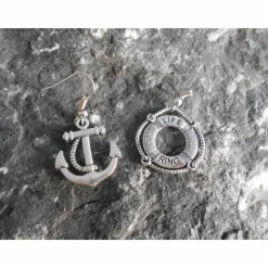 Anker Rettungsring  versilbert Ohrhänger  925 Ohrhaken Ohrringe