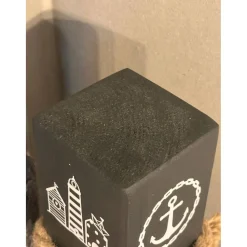 Ankerplatz Poller – Maritime Holzsäule mit Anker, Geschenk zur Hochzeit & Einzug, Küstendeko 10x10x60