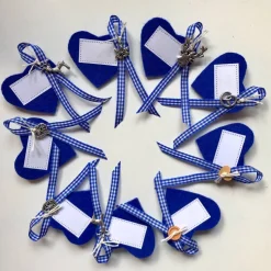 Anstecker-Namensschild-Gästebrosche-Platzkarte-Gastgeschenk-Hochzeit, Herz, Filz, Wunschbeschriftung