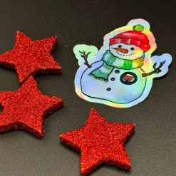 Antifa Schneemann Vinylsticker – holografischer Weihnachtsaufkleber | handgemacht | Haltung zeigen