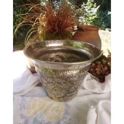 Antik Sektkühler Weinkühler Versilbert Handgetrieben Eiskübel Champagner Kühler