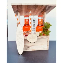 Aperol personalisiertes Geschenk Beach Bar + Kerze für 2 Flaschen Aperol Spritztour, Partygeschenk