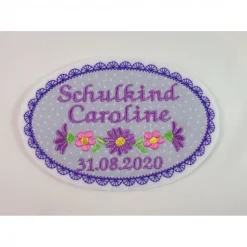 Applikation mit Wunschtext, Aufbügler