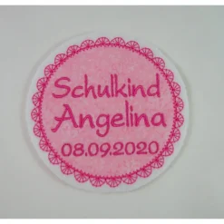 Applikation mit Wunschtext, Aufbügler